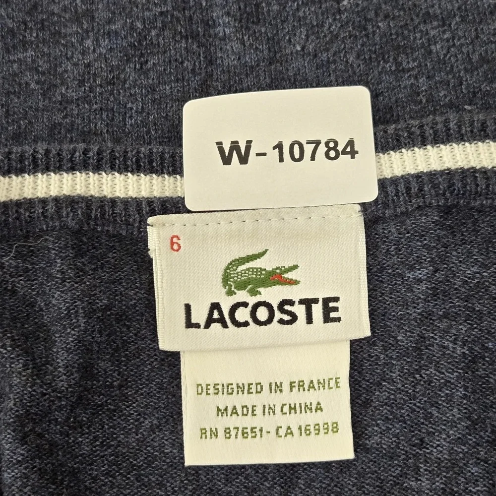 Lacoste Men Sweater 6 Navy Embroidered Crocodile Logo Preppy Old Money